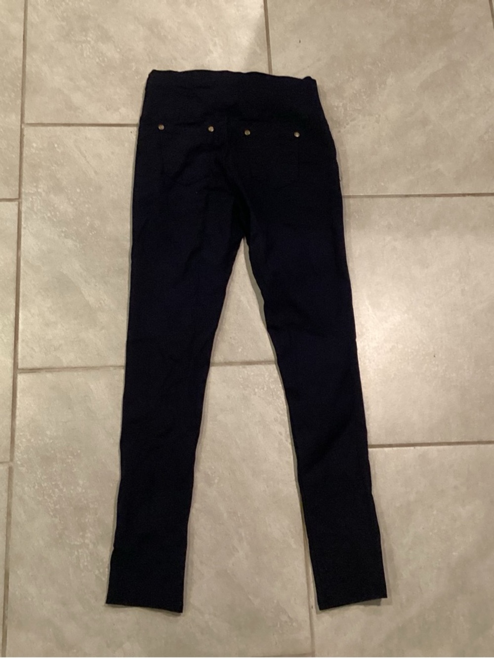 Indero High-Rise Navy Women’s Skinny Jeans with Gold Zip Detail - Picture 5 of 6